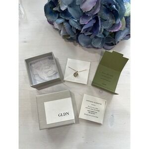 NEW GLDN Gold Tone Necklace kissy face emoji‎ charm Pendant